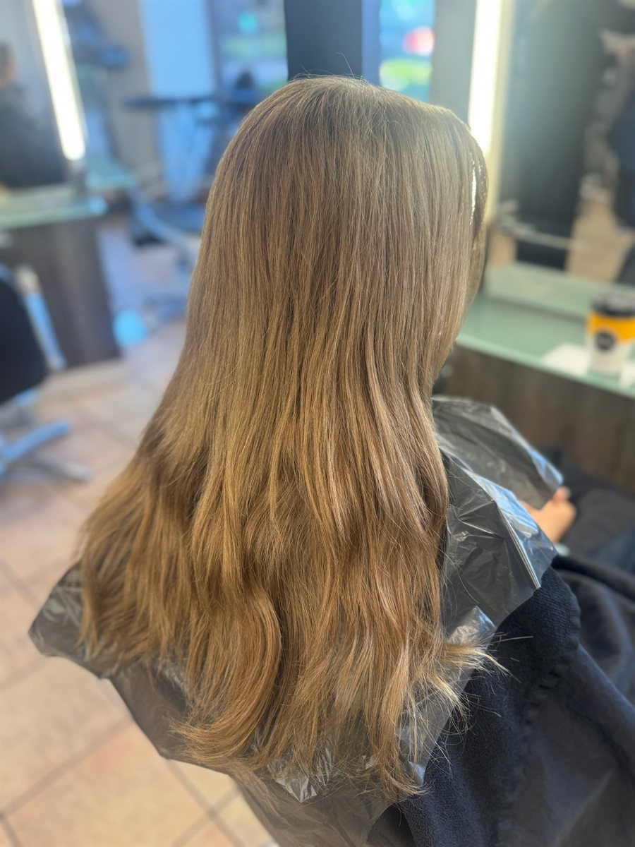 Blonde hair needing a balayage refresh before