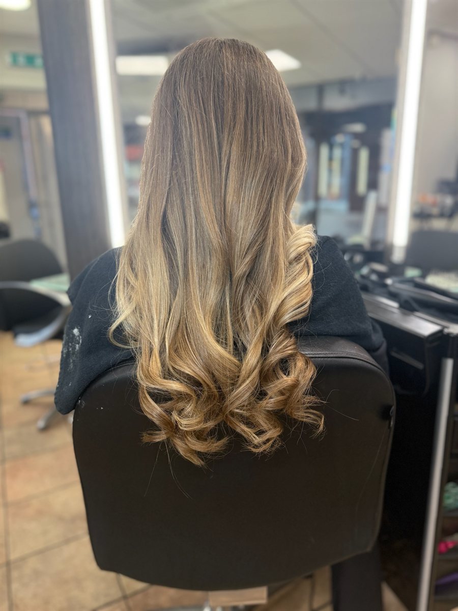 Refreshed, brightened balayage after