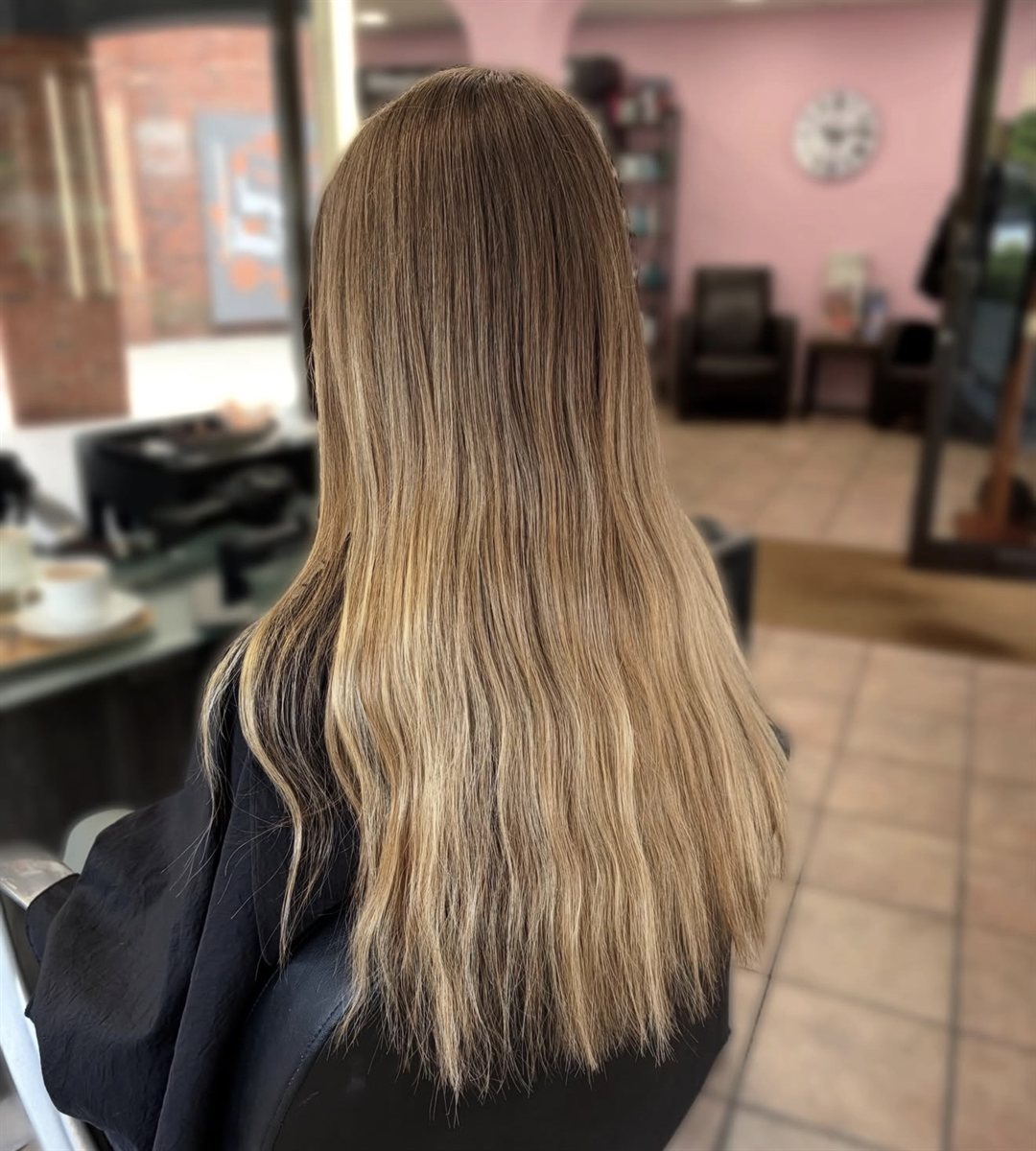 Faded balayage before a refresh