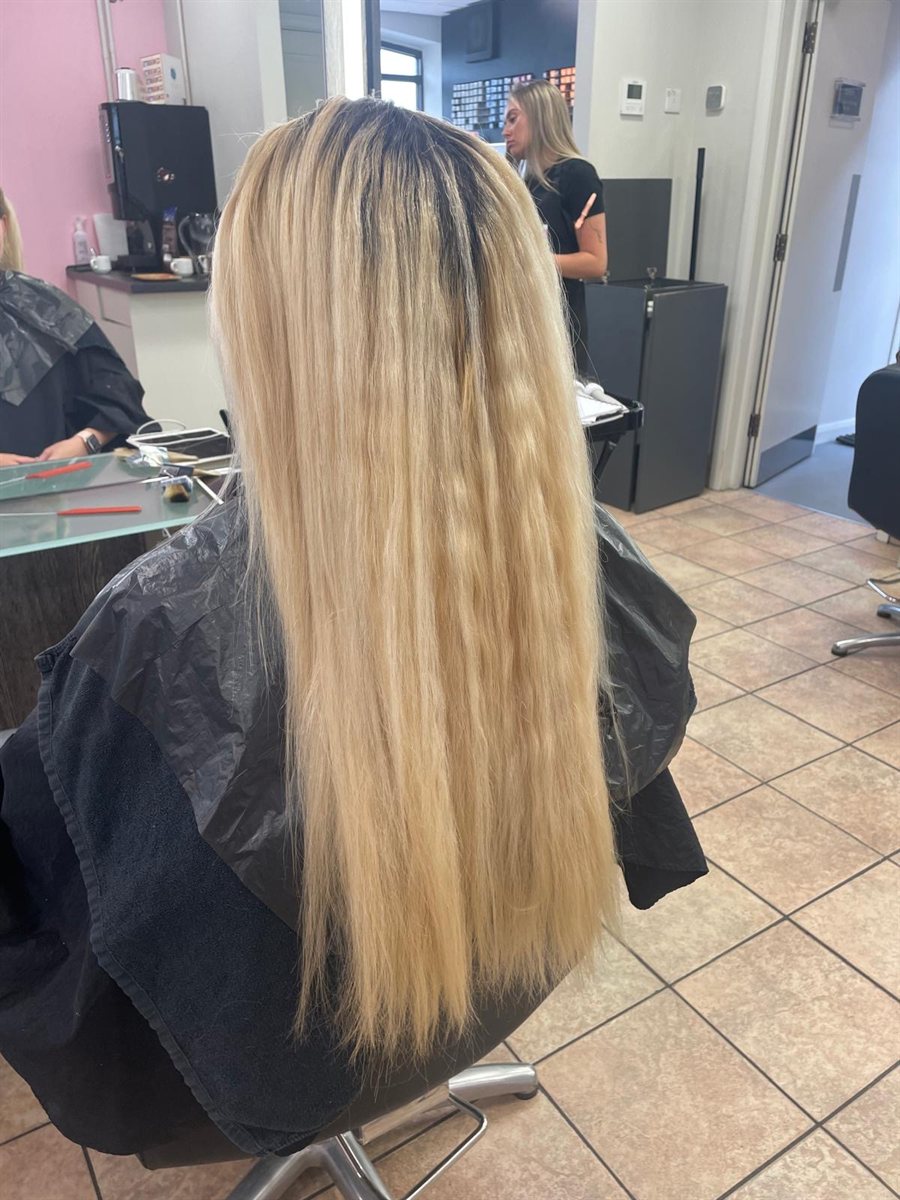 Regrowth before a scalp bleach